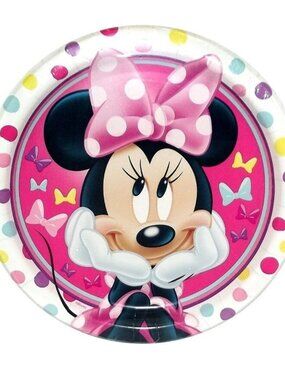 Iconic Minnie Mouse 8 Ct 9 5/8 in Dinner Lunch Paper Plates